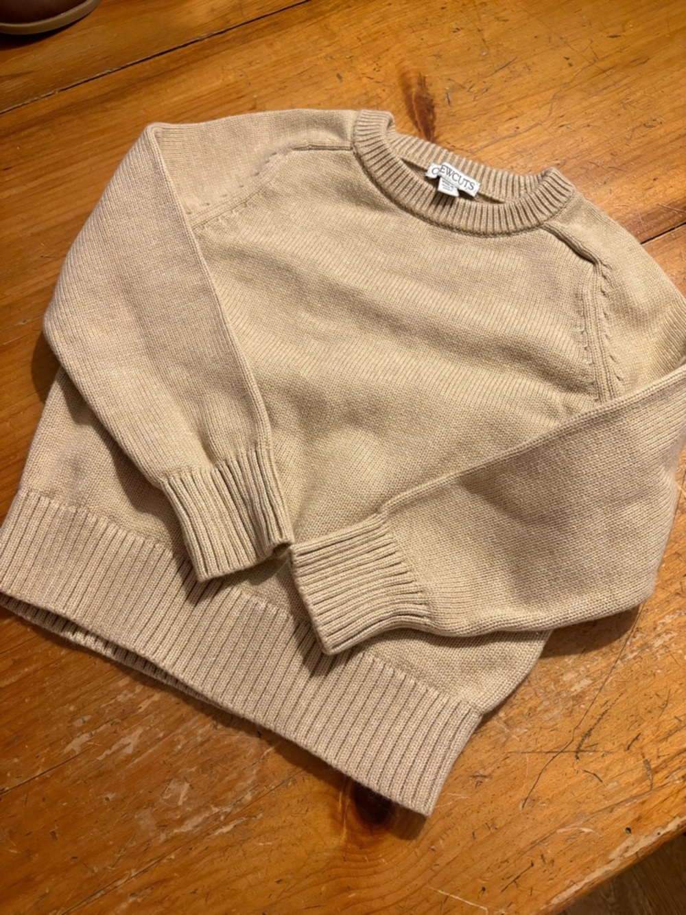 Crewcuts Cream Knit Crewneck Sweater